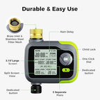 Sprinkler Timer, Watering Timer for Garden Hose, Programmable Hose Faucet Timers w/Rain Delay, Outdoor Soaker Automatic& Manual Drip Irrigation Controller System for Lawn Yard Greenhouse - Image 4