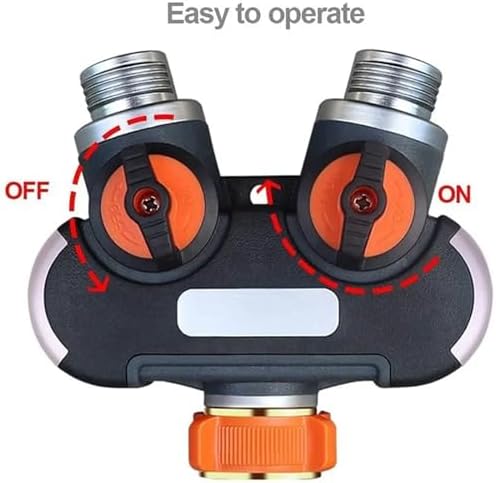 Water Tap Splitter, Garden Hose Splitter 2-Way 4-Way Black 1/2" to 3/4" Thread Quick Connector(Black-4 Way) - Image 3