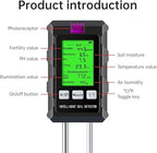 6-in-1 Soil Tester, Soil Moisture Meter with pH Meter, Soil Moisture, Environment, Sunlight, Humidity, Fertility for Agriculture, Gardening and Outdoor Plants (2 *AAA Battery Needed) - Image 7