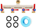 Upgraded Brass Garden Hose Splitter 4 Way Heavy Duty with Extension Handle by UQM