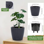 Dexceder 11x10 Self Watering Planter (Slate Gray Matte) - Image 3