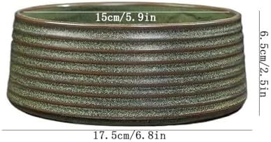Plant Trays Indoor Outdoor Flower Arranging Saucer with Striped Vintage Rough Pottery Deep Tray - Image 2