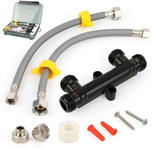 WP596816 Upgraded Brass Sensor Valve with Black Coating for Hot Water Recirculating Pump Systems. Replaces 367010, 595926, 500800, 500805. Includes 2×12" lines, 2×1/2" FTP-3/8" MPT fittings, 2 screws. by Unknown