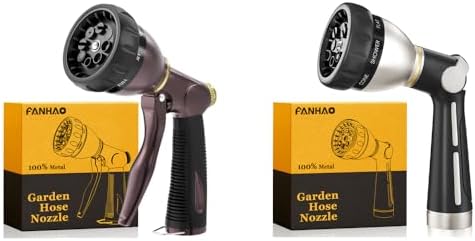 FANHAO Heavy Duty Metal Garden Hose Nozzle + Thumb Control Water Hose Nozzle by FANHAO