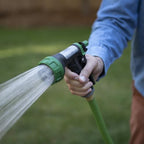 6 Inch 5-Pattern Cast Metal Garden Hose Nozzle, Heavy Duty Adjustable Multi Spray Water Sprayer Nozzle, Leakproof Replacement Sprayer Head for Lawn Watering, Car Washing & Outdoor Cleaning - Image 2