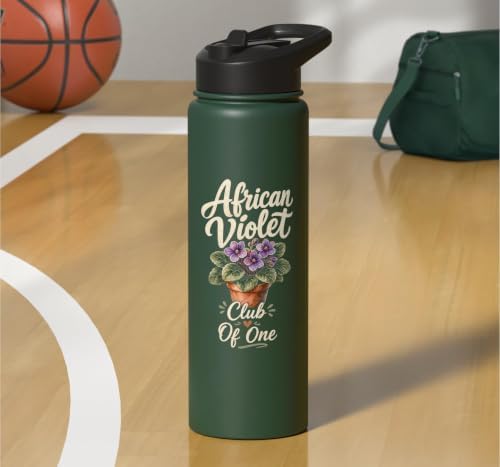 African Violet Plant Collector Houseplant Lover Gift Stainless Steel Insulated Water Bottle - Image 7