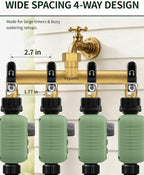 4-Way Garden Hose Splitter, Heavy-Duty Brass, 3/4" GHT, Black - Image 3