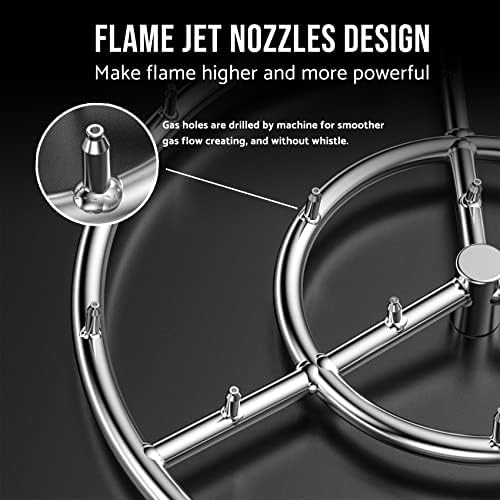 Skyflame 18 Inch Round Stainless Steel Fire Pit High Flame Burner Ring - Image 4