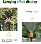 Drip Irrigation Kit,116FT DIY Premium Automatic Garden Watering Sprinkler System for Lawn Raised Bed Greenhouse Plant with 1/4'' and 1/2'' Tubing,Drip Emitters,Nozzels,Connectors Barbed Fittings - Image 4