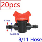 20pcs Drip Irrigation Mini Valve 4/7 3/8/10/12/16/20 /25mm Pipe Garden Tap 1/2 quot; 3/4 Male Thread Water Hose Barb Connector(C) - Image 3