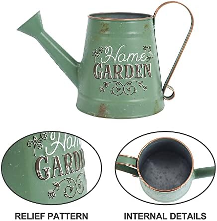 Cute Small Watering Can Indoor Plants Garden Metal Decorative Watering Cans for Outdoor Plants Bonsai Outdoor Garden Flower Decorative (Green, 1.5L, 50.7 Oz) - Image 4