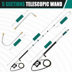 24FT Telescoping Pressure Washer Extension Wand, 4000PSI High Reach Power Washer Wand with Rotary Brush, 7 Nozzles & M22 Adapters, Gutter Cleaning Tool for Second Story Window Patio Garden - Image 3