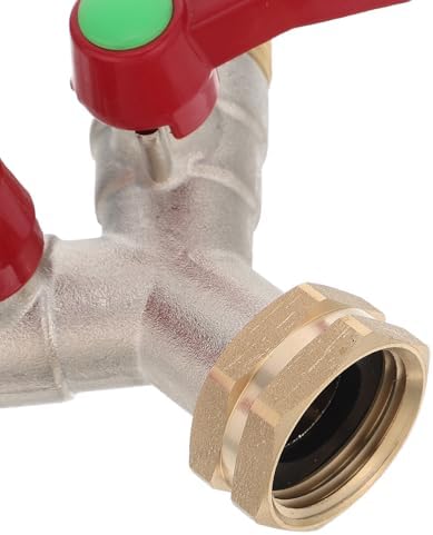 Operitacx 1 Set Y Garden Hose Splitter With Shut-Off Valve - 2 Way Water Adapter - Brass Hose Connector - Tap Divider for Outdoor Lawn Yard Irrigation - Image 3