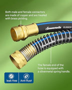 DEWENWILS 5/8" x 75FT Heavy Duty Garden Hose, 300psi Working & 1000psi Burst, Solid Brass 3/4" GHT Fittings, Hot/Cold Water, 5 Layer Construction, Rubber Water Hose for Yard, Garden, Lawn - Image 3