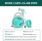 Hose Reel Cart Garden Hose Reels for Outside Retractable Handheld Outdoor Hose Reels, Hand Crank Hose Organiser, Compact Portable Hose Cart, with Water Gun (A Hose Cart+15+5m Pipe) - Image 6