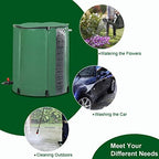 Collapsible Rain Barrel, 45 Gallon Portable Rainwater Collection System, Rain Catcher Barrel with Volume Scale Mark, Spigots and Overflow Kit, Rain Water Barrel Collector for Garden, Green - Image 6