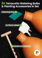 2pc Olla Pots For Garden Terracotta Watering Pots - 32oz XL Garden Olla Watering System For Raised Beds & Outdoor Plants - Covers 14 Sq Ft Irrigation Area, Water Plants While On Vacation [2pc XL 32oz] - Image 6