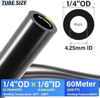 TAILONZ Black 1/4" OD Nylon Air Brake Hose 60M/200ft - Image 2
