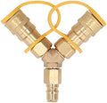 Gas Y Splitter, 1/2 Natural Gas Grill Connector, Two Way Gas Splitter, Y Splitter Gas Quick Connect Adapter, 1/2 Ih Y Quick Connect for Grills Generators Patio Heaters Pizza Ovens Patio by YosooHealthGear