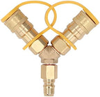 Gas Y Splitter, 1/2 Natural Gas Grill Connector, Two Way Gas Splitter, Y Splitter Gas Quick Connect Adapter, 1/2 Ih Y Quick Connect for Grills Generators Patio Heaters Pizza Ovens Patio by YosooHealthGear