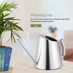 Stainless Steel Watering Can, Long Spout Brushed Indoor Outdoor Garden Plant Watering Can for Houseplants, Desk & Home Bonsai Balcony, Office, Hotel 50oz/1.5L - Image 4