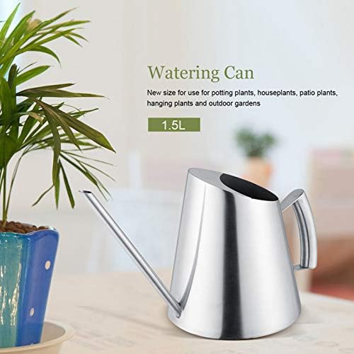 Stainless Steel Watering Can, Long Spout Brushed Indoor Outdoor Garden Plant Watering Can for Houseplants, Desk & Home Bonsai Balcony, Office, Hotel 50oz/1.5L - Image 4