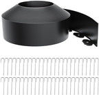 Landscape Edging 4 Inch Tall 40FT with 50Pcs Metal Spikes, Plastic Garden Edging Border Landscape Edging Border Lawn Edging for Landscaping, Flower Bed, Yard by LXVOOEE