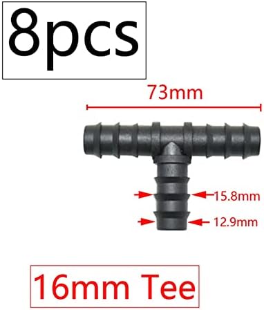 Generic Drip Irrigation 16/20/25mm Tube Barb Fittings Connector Tee Elbow Connector Cap Plug End Kit 1/2 Inch Tubing Hose Garden(Gold) - Image 5
