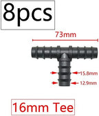 Generic Drip Irrigation 16/20/25mm Tube Barb Fittings Connector Tee Elbow Connector Cap Plug End Kit 1/2 Inch Tubing Hose Garden(Gold) - Image 5
