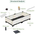 Raised Garden Bed Kit, Outdoor Plastic Planter Pot, Standing Narrow Plant Stand, Rectangle Planters, Plant Shelf for Balcony, Rooftop, Patio or Yard (White)(Single Layer) - Image 2