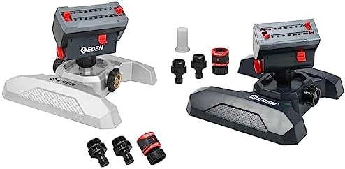 Eden Adjustable 4-Way Mini Turbo Oscillating Sprinkler Bundle with Quick Connect Starter Set by Unknown