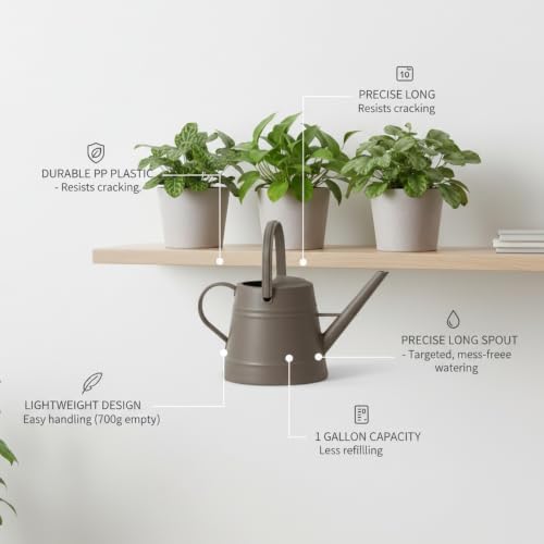 1 Gallon Plastic Watering Can with Long Spout for Indoor Plants, Balcony & Herb Gardens - Durable PP Pot Waterer - Image 5