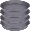 4 Pack of 20 21 inch Plant Saucer Round, Deep Plant Saucers for Pots, Heavy Duty Plastic Plant Drip Tray for Indoors Outdoor, Bird Bath Bowls, Plant Trays for Planter 19-22" (21 inch, Cement) by Bleuhome