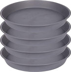 4 Pack of 20 21 inch Plant Saucer Round, Deep Plant Saucers for Pots, Heavy Duty Plastic Plant Drip Tray for Indoors Outdoor, Bird Bath Bowls, Plant Trays for Planter 19-22" (21 inch, Cement) by Bleuhome
