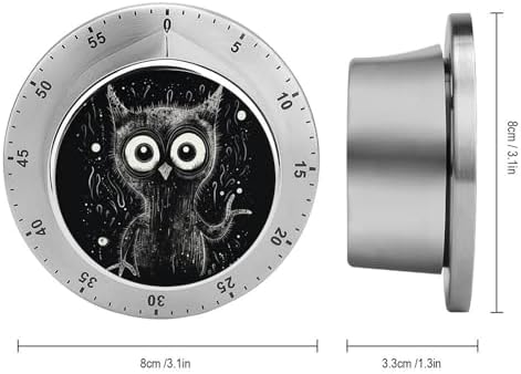 Mechanical Kitchen Timers for Cooking,Black and White Animal Printed 60 Minute Magnetic Countdown Timer,Cute Cooking Timers with Alarm,Stainless Steel Time Timer Manual No Batteries Required - Image 2