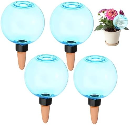 M METERXITY 4-Pack Plant Self Watering Globes, 6.9 oz Plastic Bubble Water Bulbs Top Fill for Indoor/Outdoor Plants, Self Watering Spikes Slow Release Terracotta [Blue] by MMETERXITY