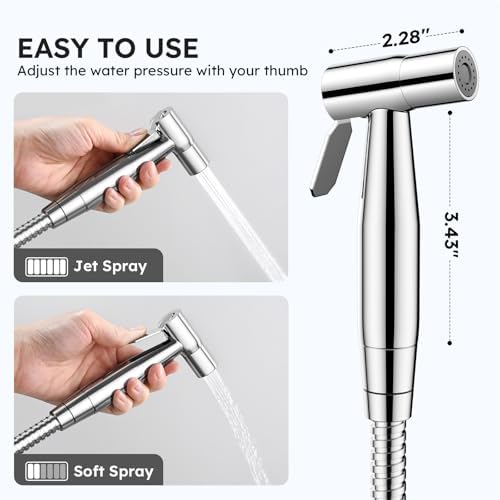Arofa Handheld Bidet Sprayer, Bidet Attachment for Toilet, Chrome - Image 4