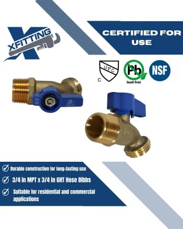10 Pack XFITTING 3/4" Male x 3/4" GHT Hose Bibb No-Kink, 1/4 Turn - Image 5