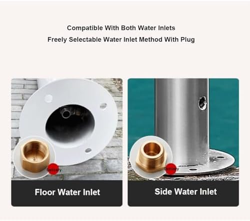 Freestanding Water Hydrant Heavy-Duty Cylindrical Garden Water Column Stainless Steel Outdoor Faucet Post Water Tap with Hose Holder(86x20.5cm) - Image 4