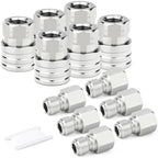 TAISHER 6PCS 304 Stainless Steel 1/4" Female NPT High Pressure Washer Quick Connect Coupler for Pressure Washing Gun Hose Accessories by TAISHER