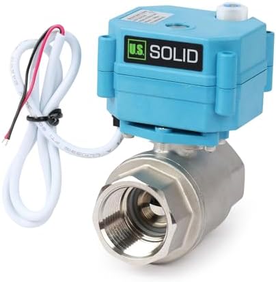 U.S. Solid Motorized Ball Valve - IP67 3/4inch Stainless Steel Ball Valve 9-24V with Waterproof Cover, Full Port, Manual Function, 2 Wire Auto Return, NPT, Normally Open - Image 2