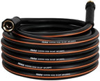 Heavy Duty Garden Hose 50 FT x 5/8"- Non-Expandable Hybrid Rubber Water Hose, Flexible & Leakproof All-Weather Yard Hose with Male to Female Solid Fittings, Black/Orange by HODUPdirect