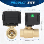 3/4" Brass Motorized Ball Valve - 2 Wire Auto Return Electric Water Valve,9-24V AC/DC Automatic Ball Valve with Full Port, IP67 - Image 3