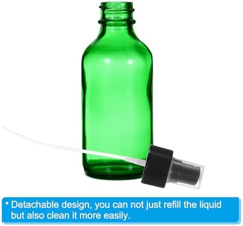 PATIKIL 2oz Glass Spray Bottles, 72pcs Nozzle Leak Proof Empty Water Mist Stream Sprayer for Cleaning Solutions Plants Hair, Green Black - Image 4