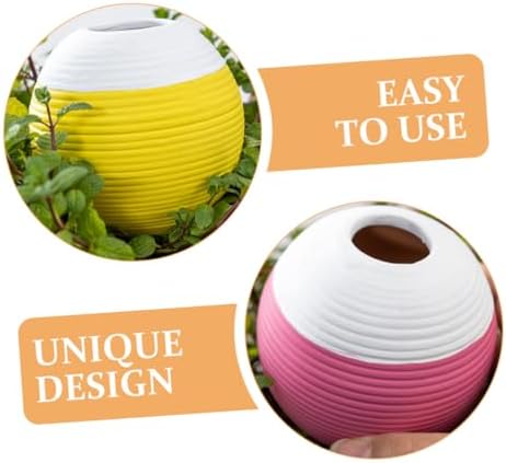NUOBESTY 4pcs Self Watering Globes for Plants Bonsai Red Soil Globe Stakes - Image 3