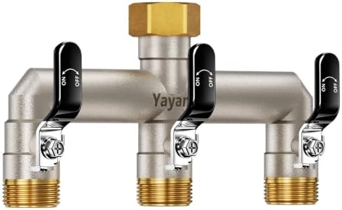 3-Way Garden Hose Splitter, Heavy-Duty Brass, 3/4" GHT, (Black) by Yayamz