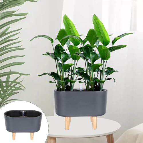 Self Watering Flowerpot, Black Plastic Plant Container for Flowers - Image 7