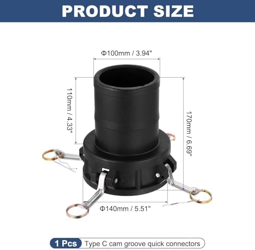 Polypropylene Type C 4" x 4" Cam Lock Hose Fitting - Image 2