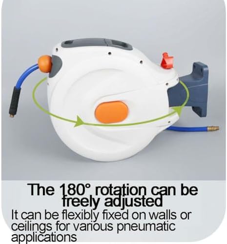 10m/20m Automatic Retractable Hose Reel, Wall Mounted Hose Reel, with 6-Mode Water Spray Gun, 180° Swivel, for Car Washing, Yard Cleaning & Pet Bathing - Image 3
