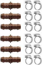 LECTO Universal 5/8", 1/2", .700" Drip Line Repair & Extension Kit – 6 Pack Plastic Couplers with 12 Stainless Steel Hose Clamps by LECTO